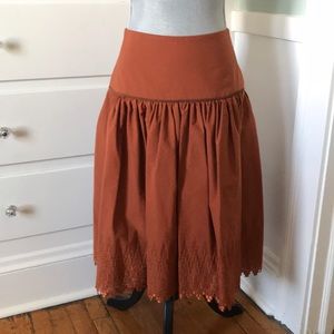 Gorgeous rust Bill Blass skirt with leather trim